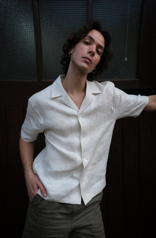 ZISSOU SHIRT IN ECRU IRISH LINEN